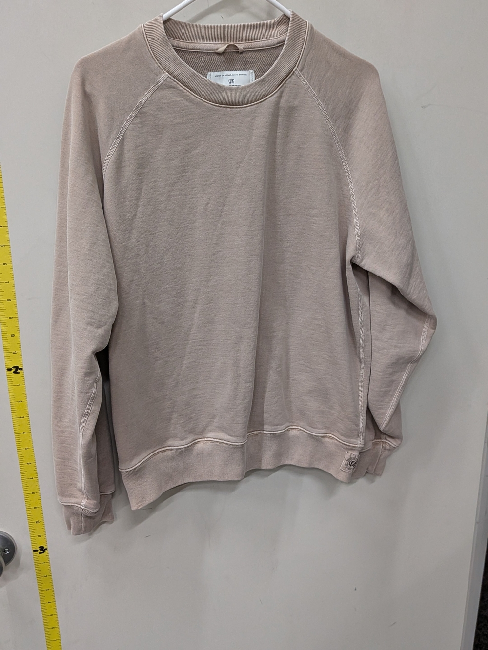 Men's Midweight  Terry Standard Crewneck Sweatshirt in Light Beige